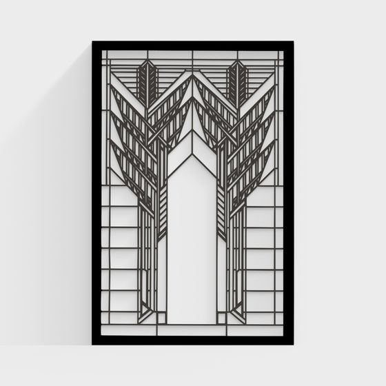 Art Deco Window Frame 3D model