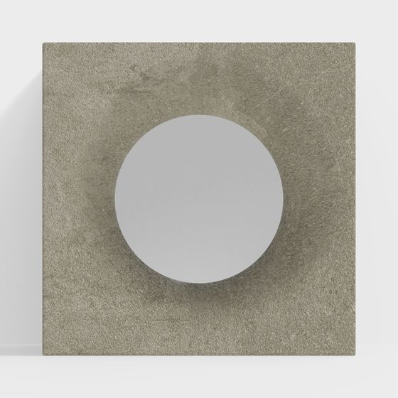 Elegant Concrete Round Window 3D model for Creative Spaces