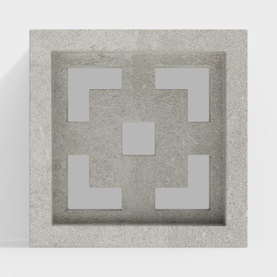 Concrete Hollow Cube 3D model