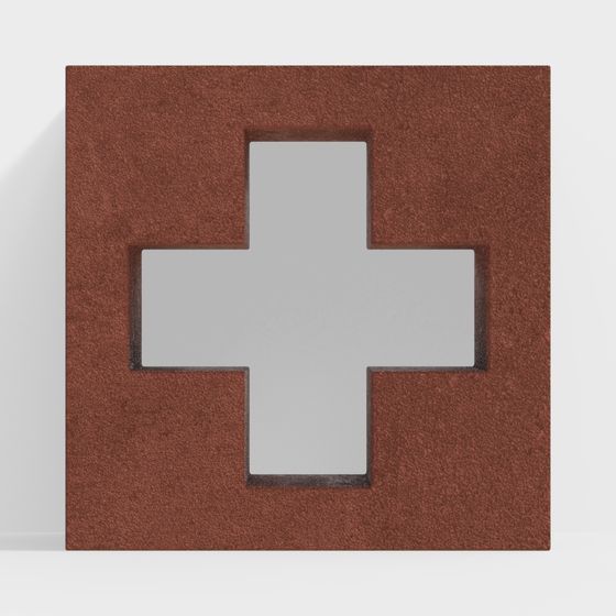 Medical Cross Sign 3D model in Low-Poly Style