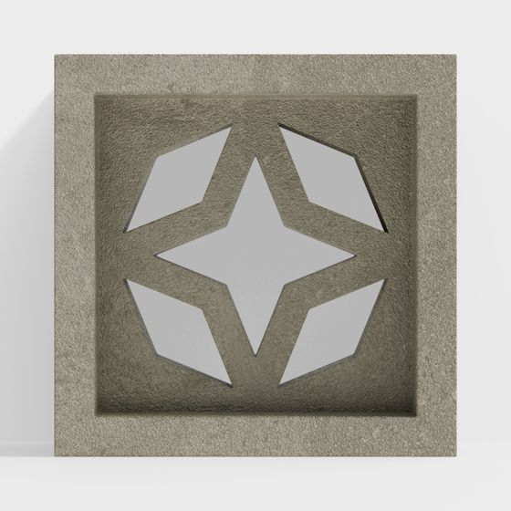 Star-Shaped Hollow Decorative Panel 3D model