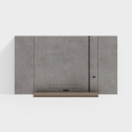 Minimalist Concrete Sliding Door 3D model