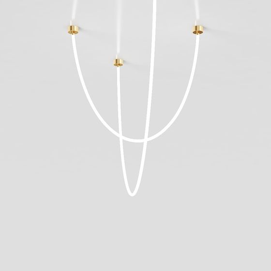 Stylish Gold and White Pendant Light 3D model