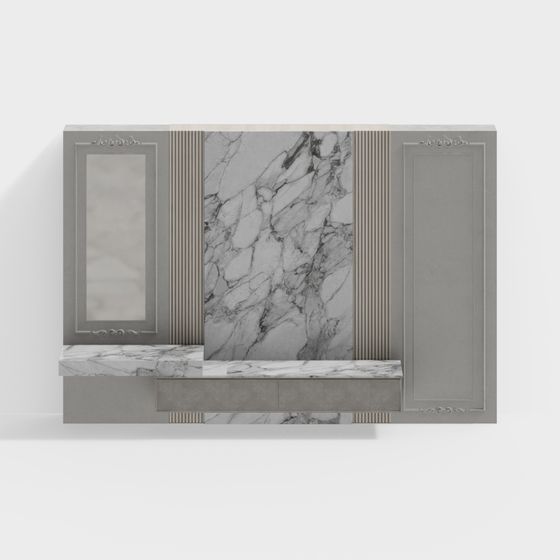Stunning Marble Fireplace 3D model for Modern Spaces