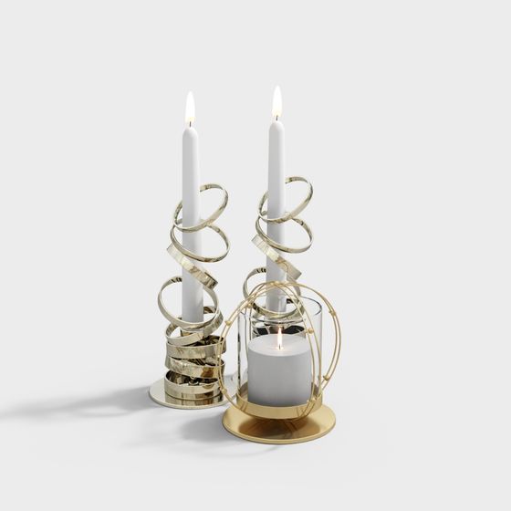 Elegant 3D Candleholder Set for Modern Aesthetics