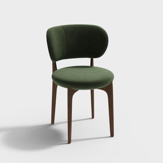 Elegant Low-Polygon Velvet Chair 3D Model