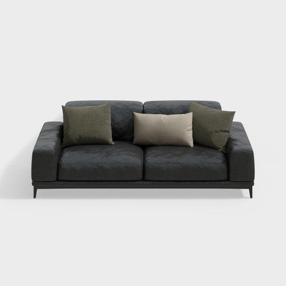 Stylish Low-Poly Sofa 3D model for Modern Spaces