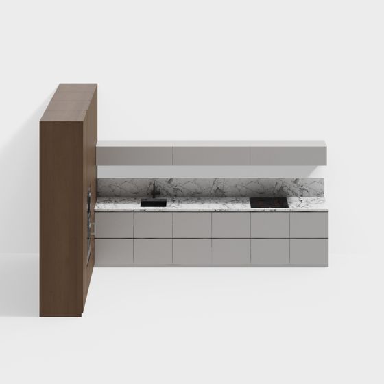 Modern Minimalist Kitchen Cabinet Door 3D model