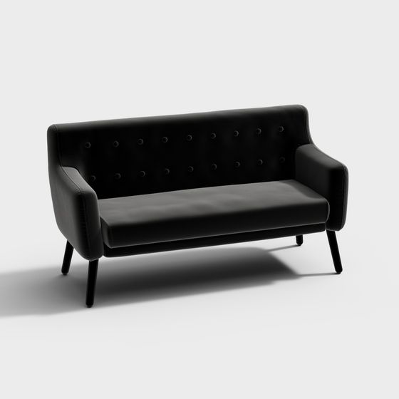 Mid-Century Modern Sofa 3D model for Stylish Interiors