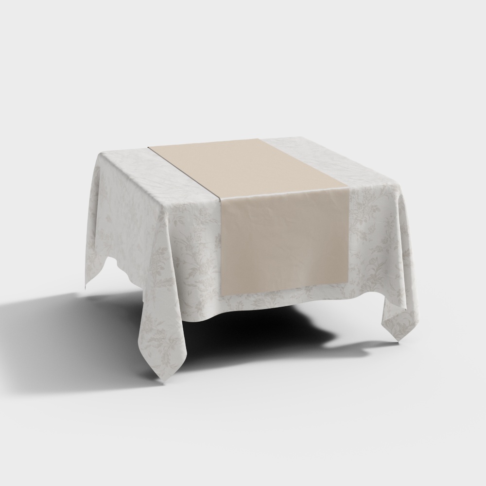 Square Table with Tablecloth
