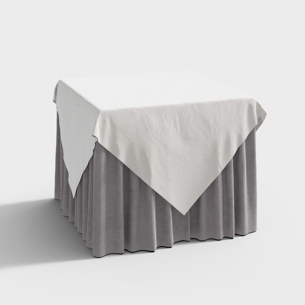 Square Table with Tablecloth
