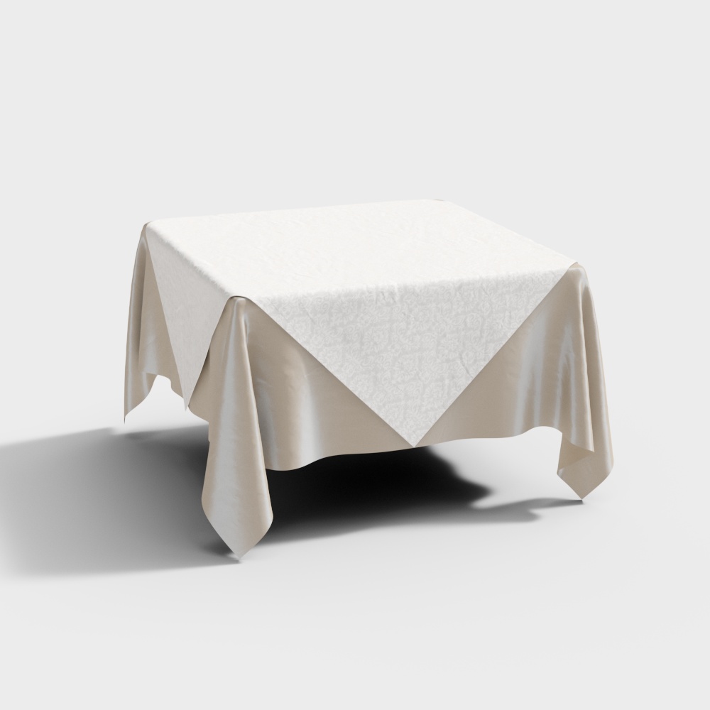 Square Table with Tablecloth