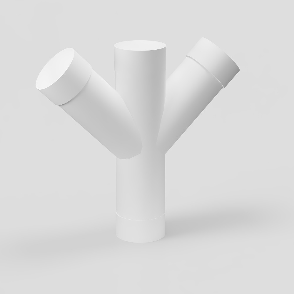 Low-Poly Y-Pipe 3D model for Modern Design
