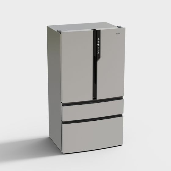 Sleek Low-Poly Refrigerator 3D Model
