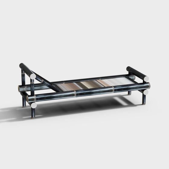 Elegant Low-Poly Bamboo Lounge Chair 3D model