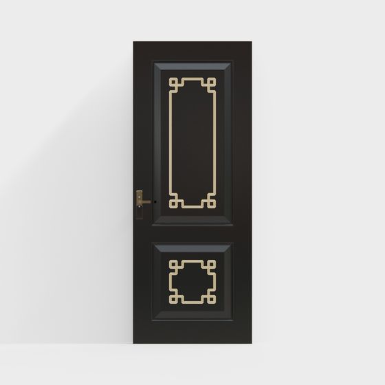 Elegant Black Door 3D model - Classic Meets Modern