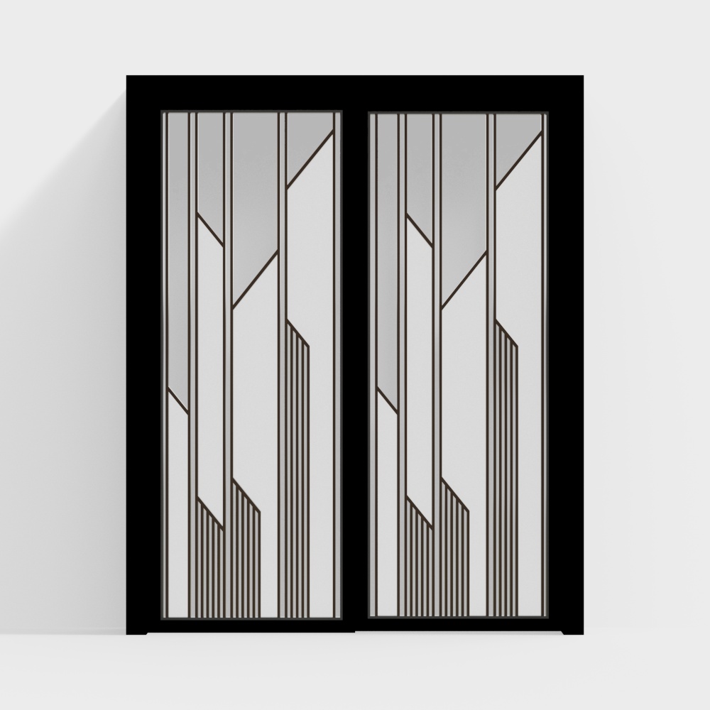 European-style Wrought Iron Glass Sliding Door