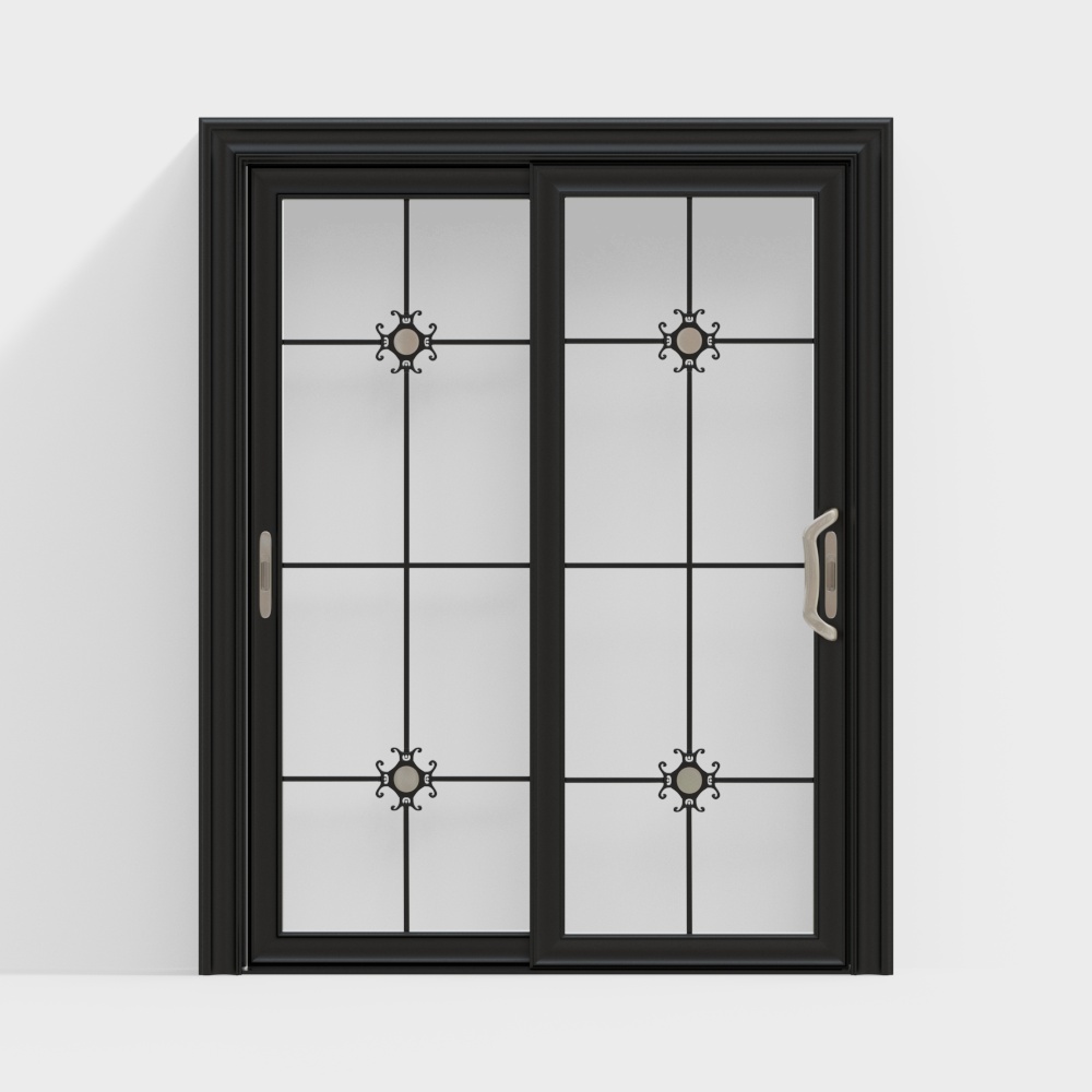 Chinese-Style Decorative Glass Sliding Window