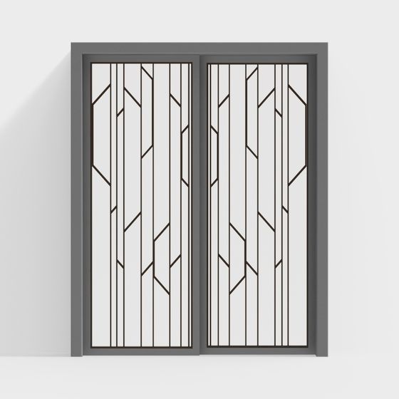 Elegant Low-Poly 3D Model Door Design