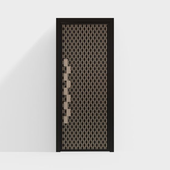 Sophisticated Black Geometric Door 3D model