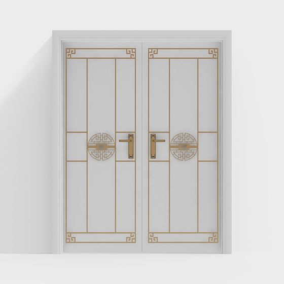 Golden Elegance Door 3D model for Creative Spaces