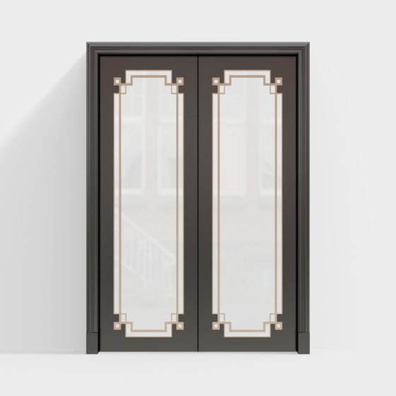 Art Deco Double Door 3D model