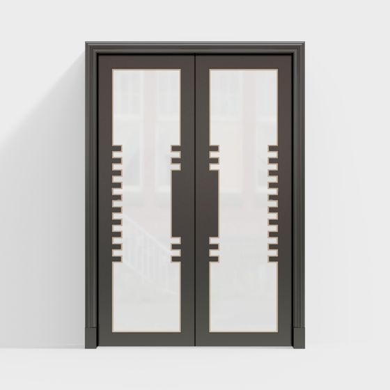 Art Deco Glass Door 3D model for Creative Spaces