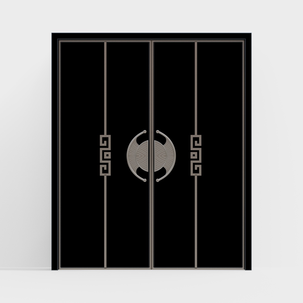 Urban Gate 3D Model – Minimalist Black and Silver Design