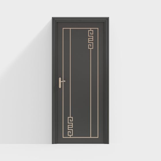 Elegant Low-Polygon Door 3D model