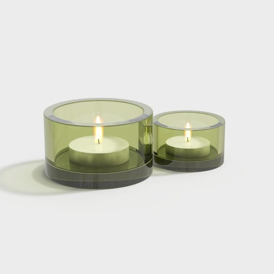 Modern Minimalist Candle Holder Set 3D model