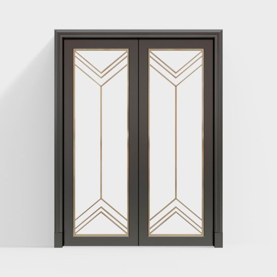 Art Deco Double Door 3D model for Stylish Interiors