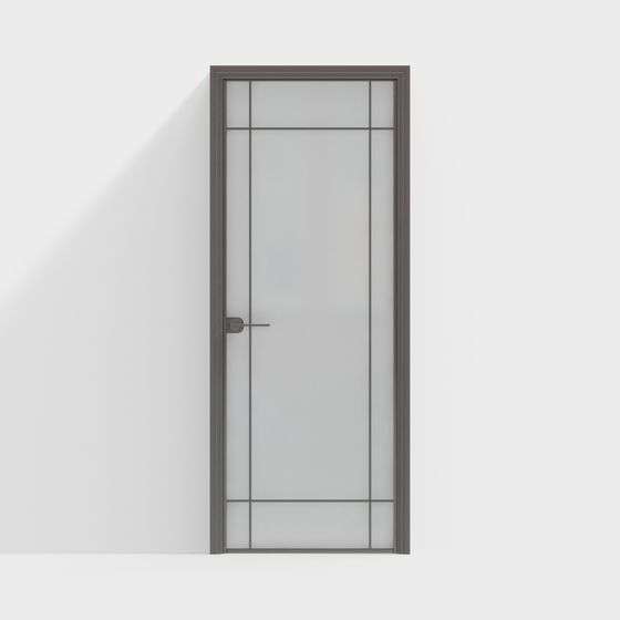 Stylish Glass Pane Door 3D model for Modern Interiors