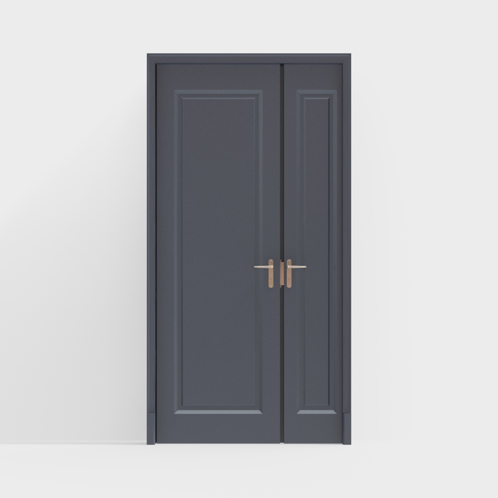 Porta d'Ingresso Singola Blu in Stile Europeo