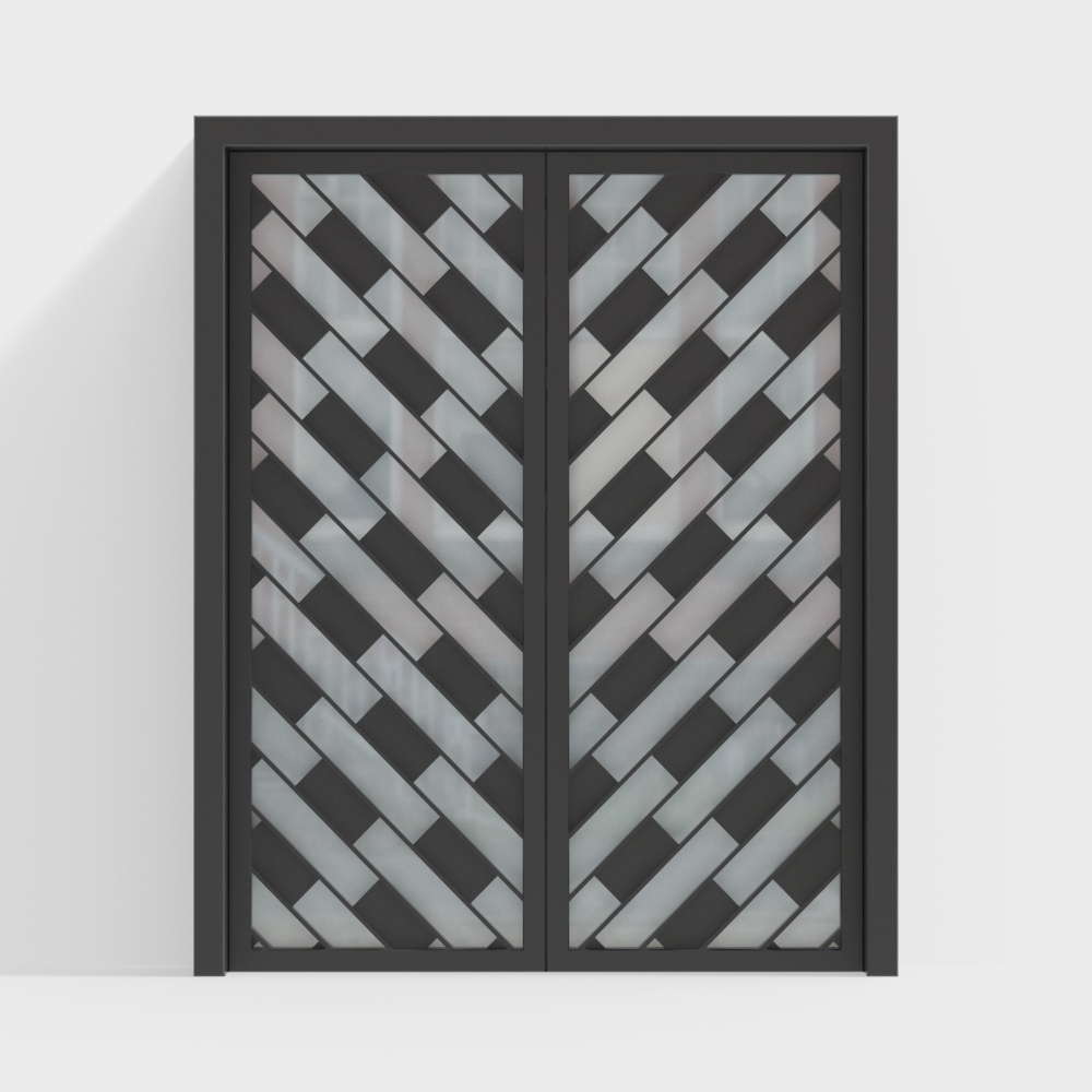 European-Style Gray Glass Entrance Door