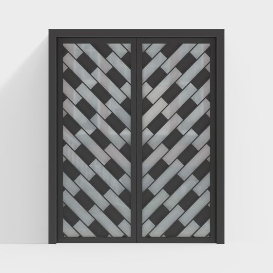 ヨーロピアンスタイルのグレーガラス製玄関ドア