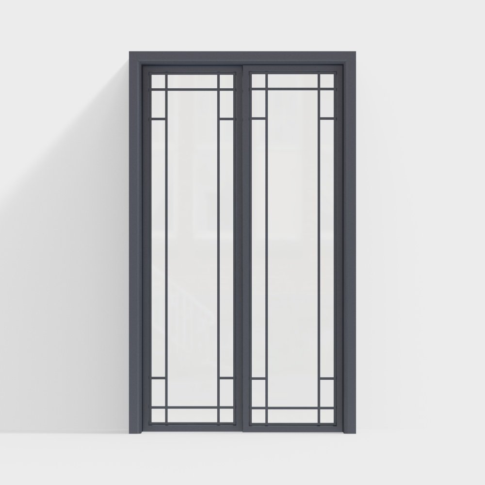 Finestra a tutta altezza in vetro blu in stile europeo