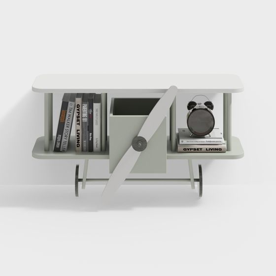 Stylish Low-Poly Floating Bookshelf 3D model