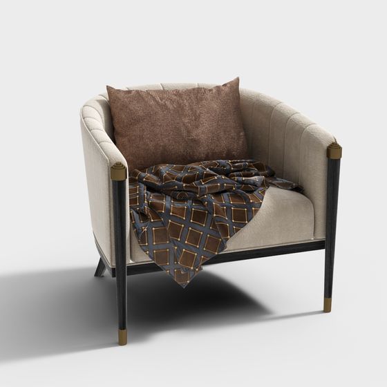 Elegant Low-Poly 3D Armchair Model