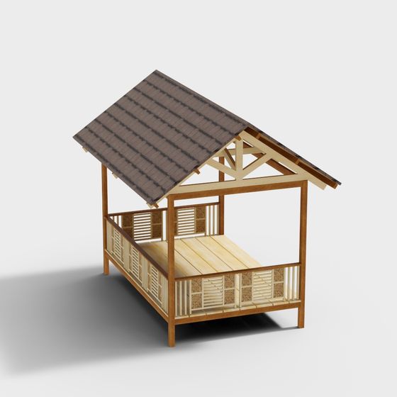 Rustic Low-Polygon Cottage 3D model for Design Projects