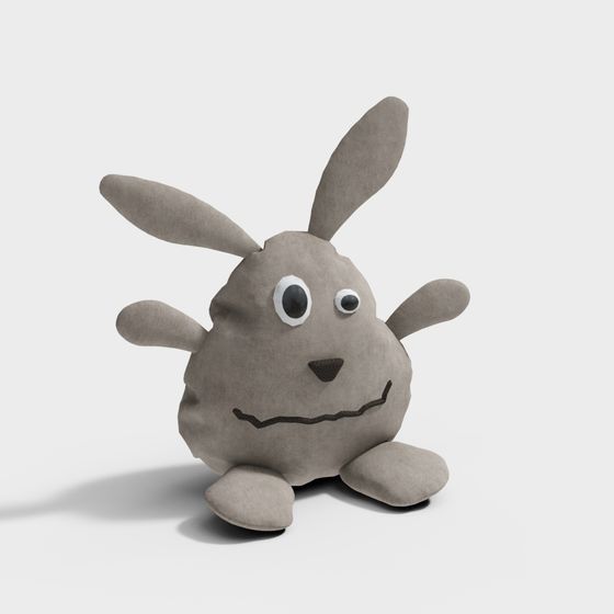 Charming Low-Polygon 3D Rabbit Model