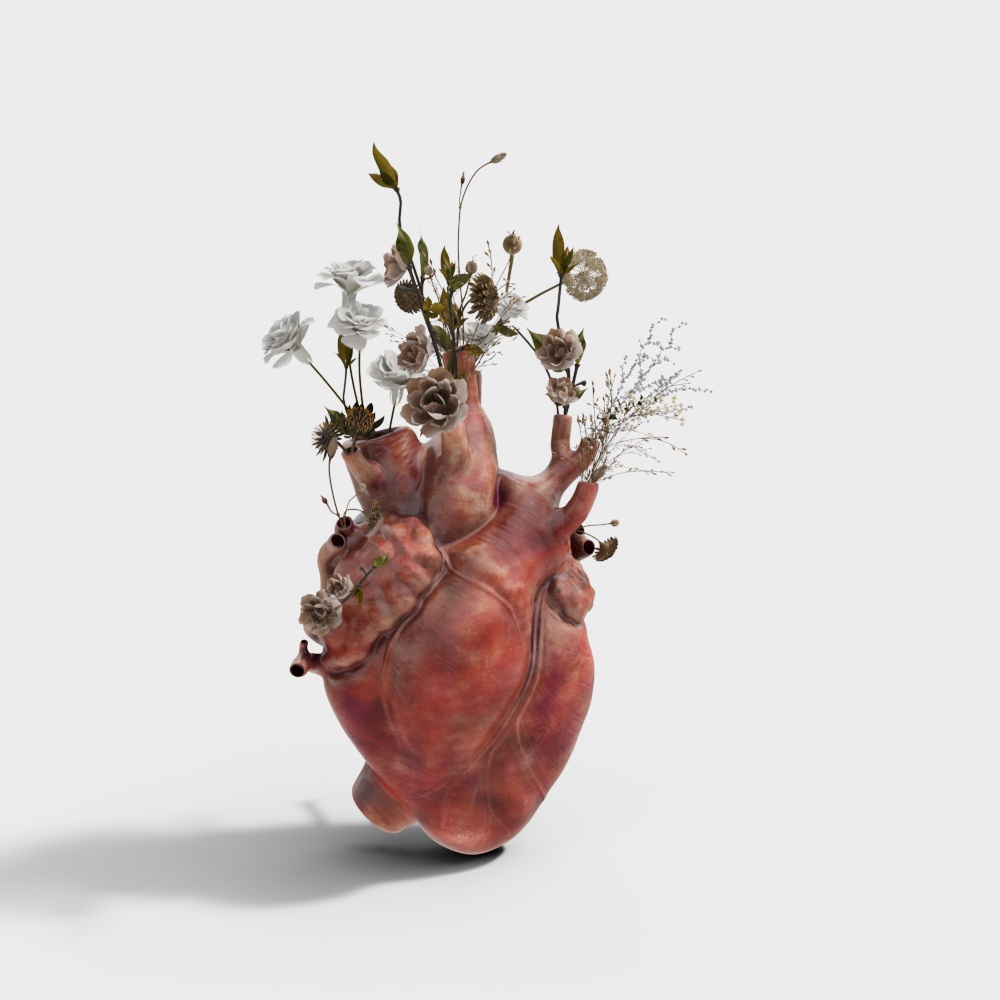 Lifelike Heart 3D Model with Nature-Inspired Design