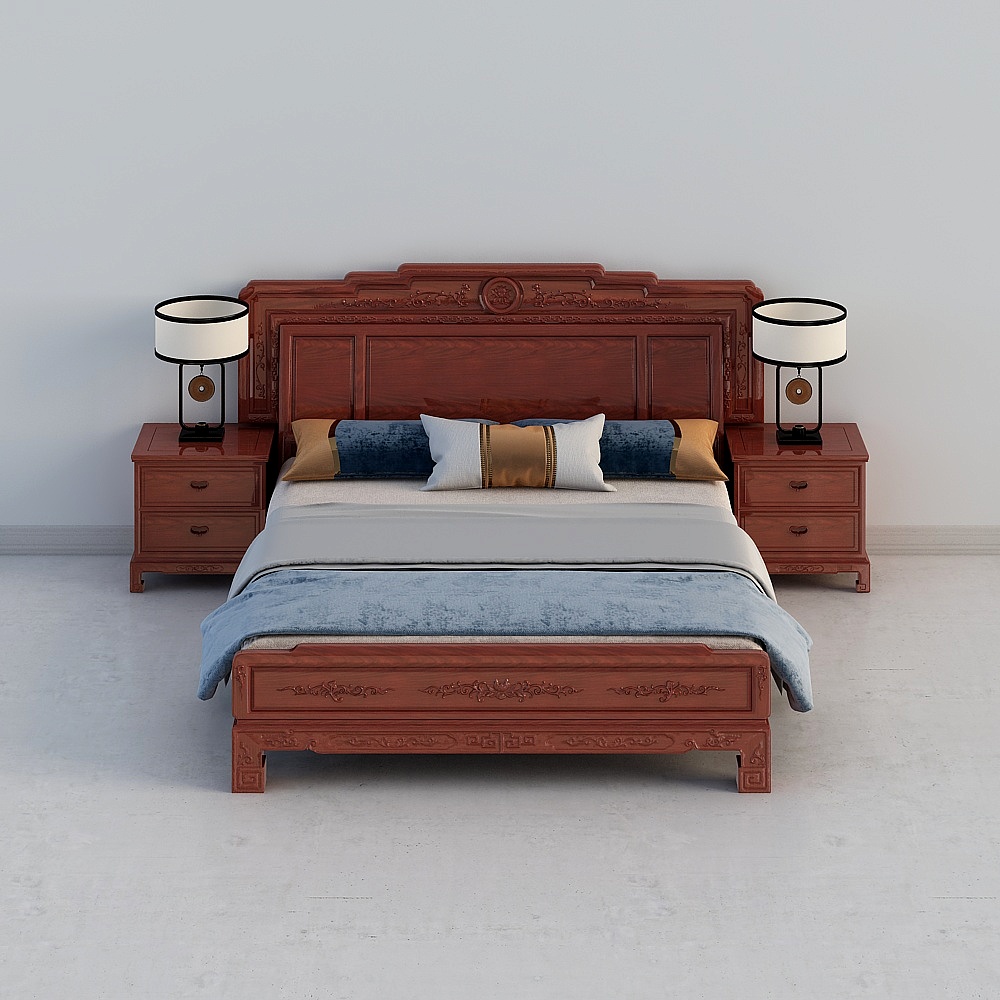 Mastercraft Hongmu Furniture Spring and Autumn High Bed