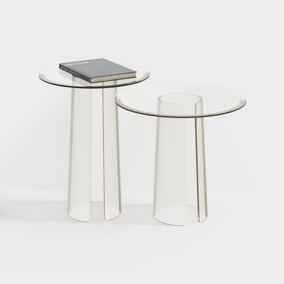 Transparent Glass Side Table 3D model