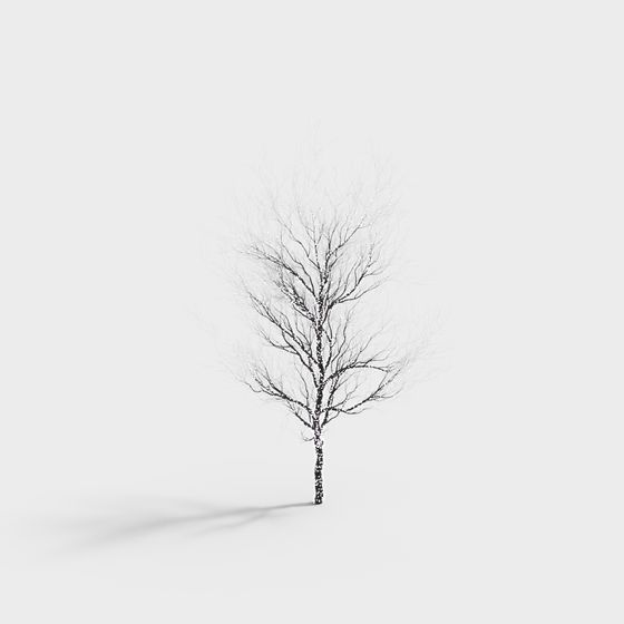 Low Polygon Winter Tree 3D Model
