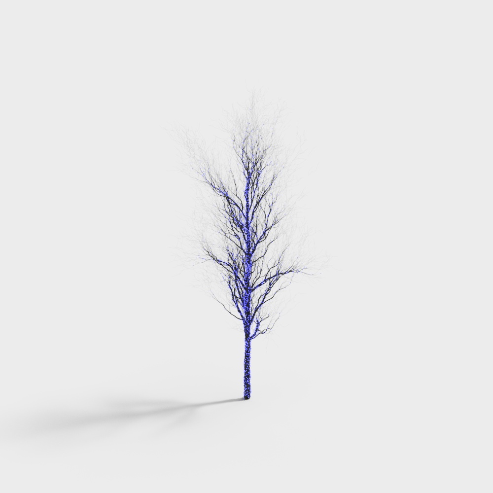 Low-Poly Winter Tree 3D Model