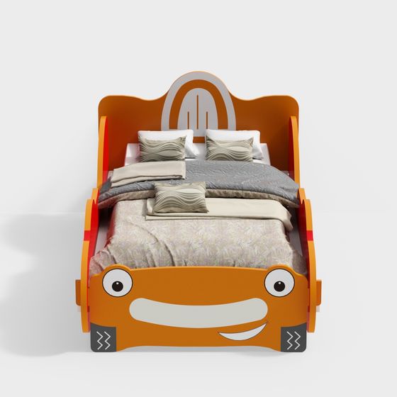 Vibrant Cartoon Car Bed 3D model