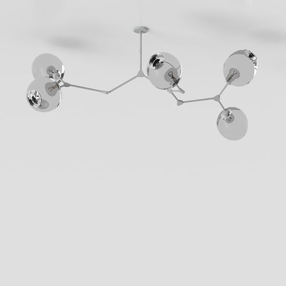 Stylish Low-Poly Chandelier 3D model