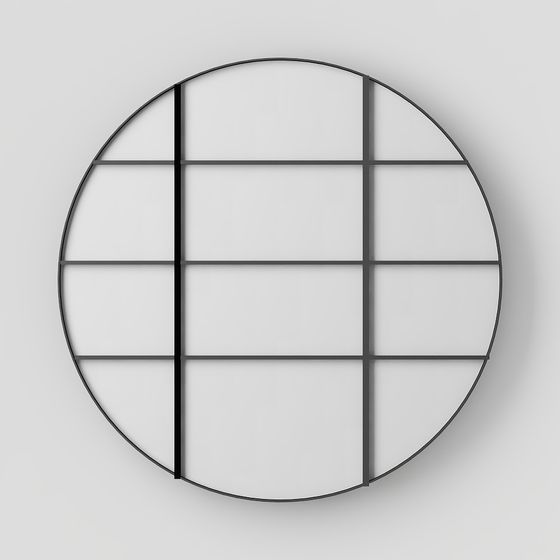Round Grid Decorative Mirror 3D model