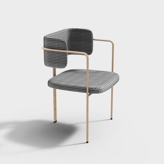 Houndstooth Chair 3D model - Modern Meets Classic