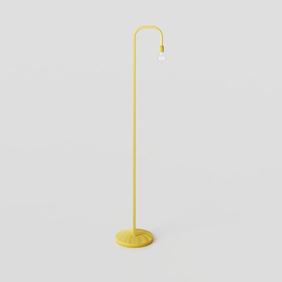 Unique Yellow 3D Floor Lamp Design for Creative Spaces